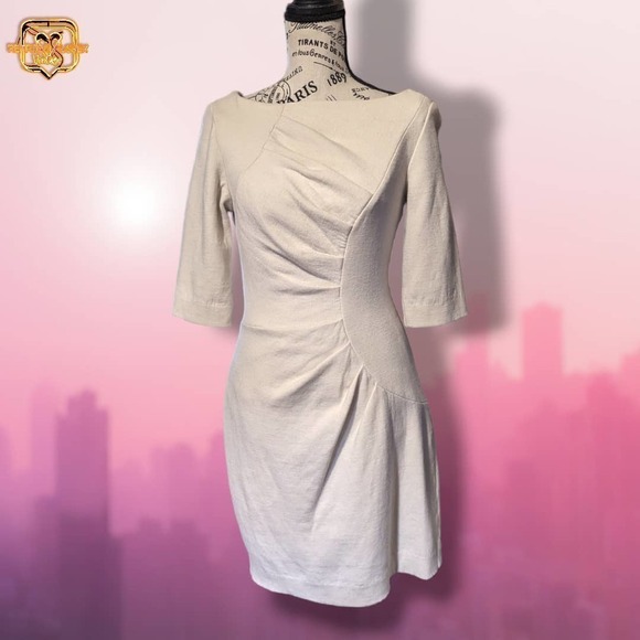 MILLY Andrea Cream Virgin Wool Pencil Dress, Medium - Picture 7 of 9